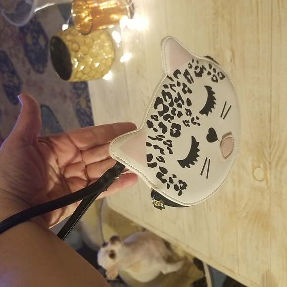 Betsey Johnson Leopard kitty cat wristlet clutch - Picture 8 of 8